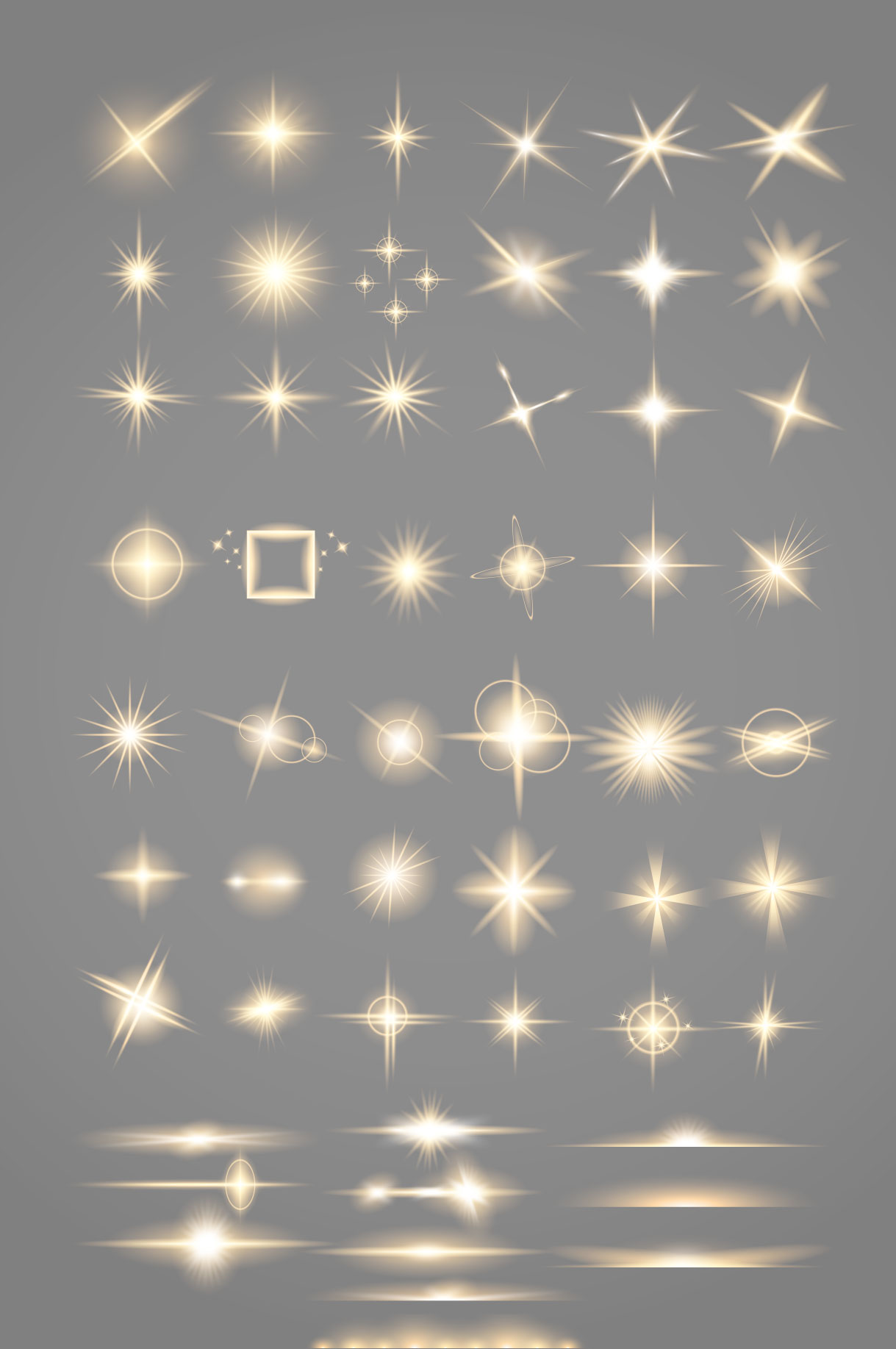 Various Star Light Icons AI Vector