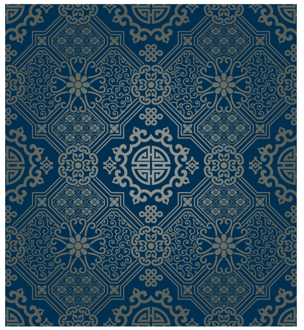 Vintage Chinese Decorative Design Background AI Vector