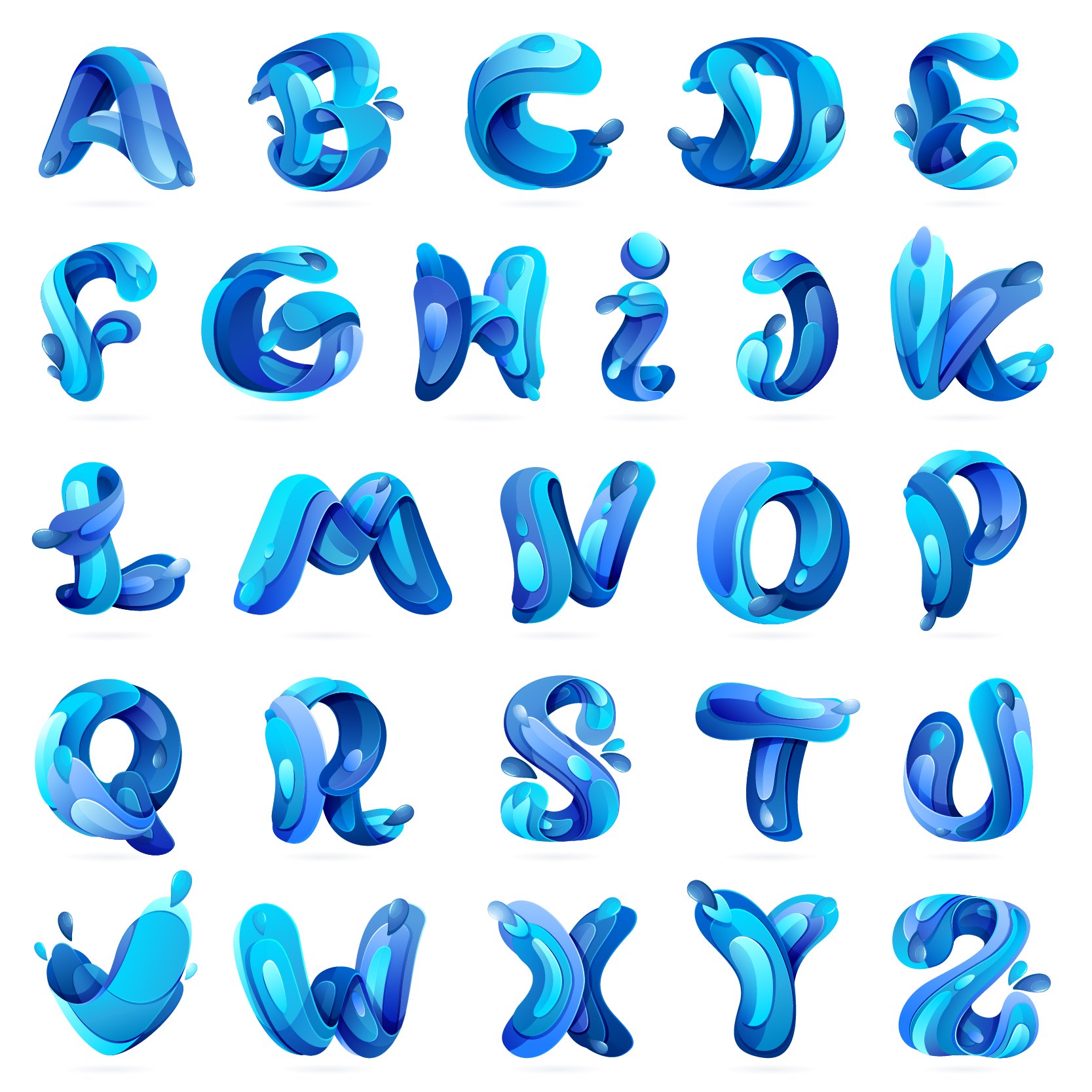 Alphabets aquarelle vecteur AI
