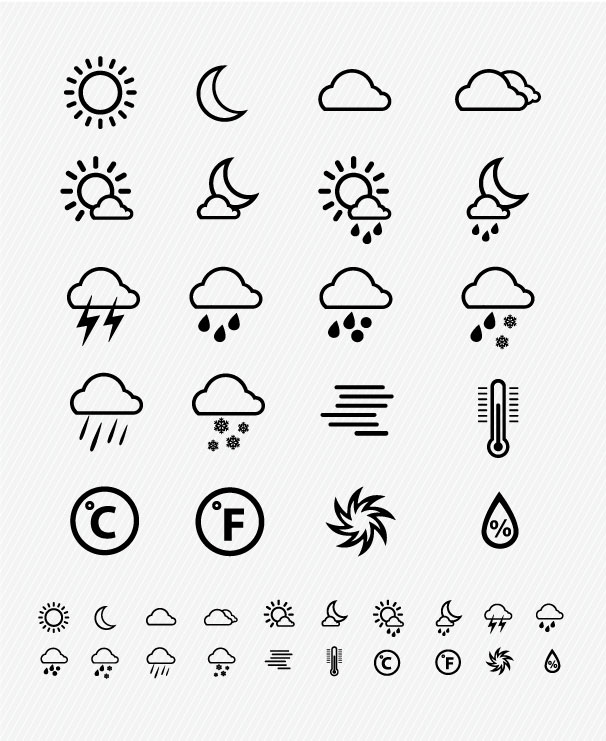 Weather Icons 4 AI Vector