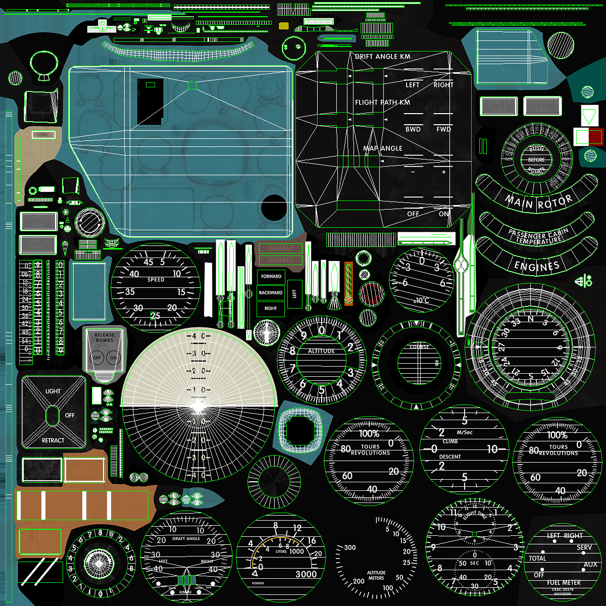 Mi-8MT Mi-17MT rechte Platten 3D-Modell