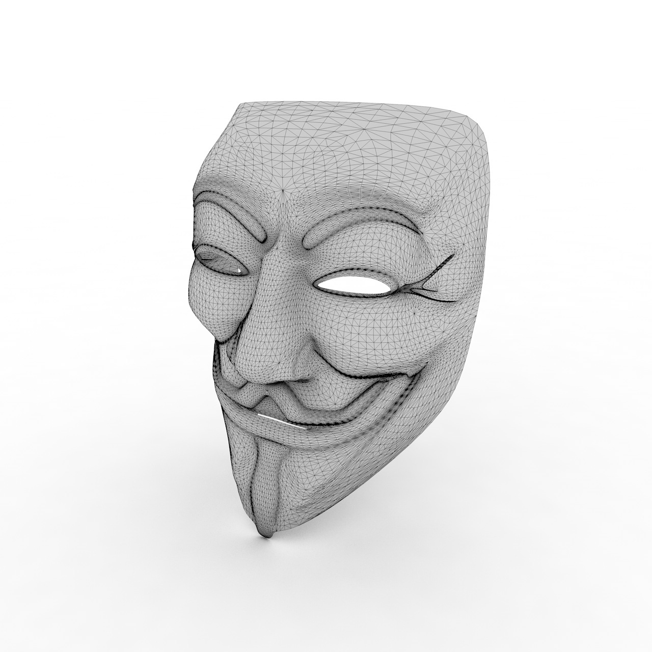 Guy fawkes maska 3d tisk modelu