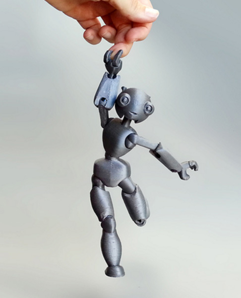 3D tiskový model s připojeným robotem