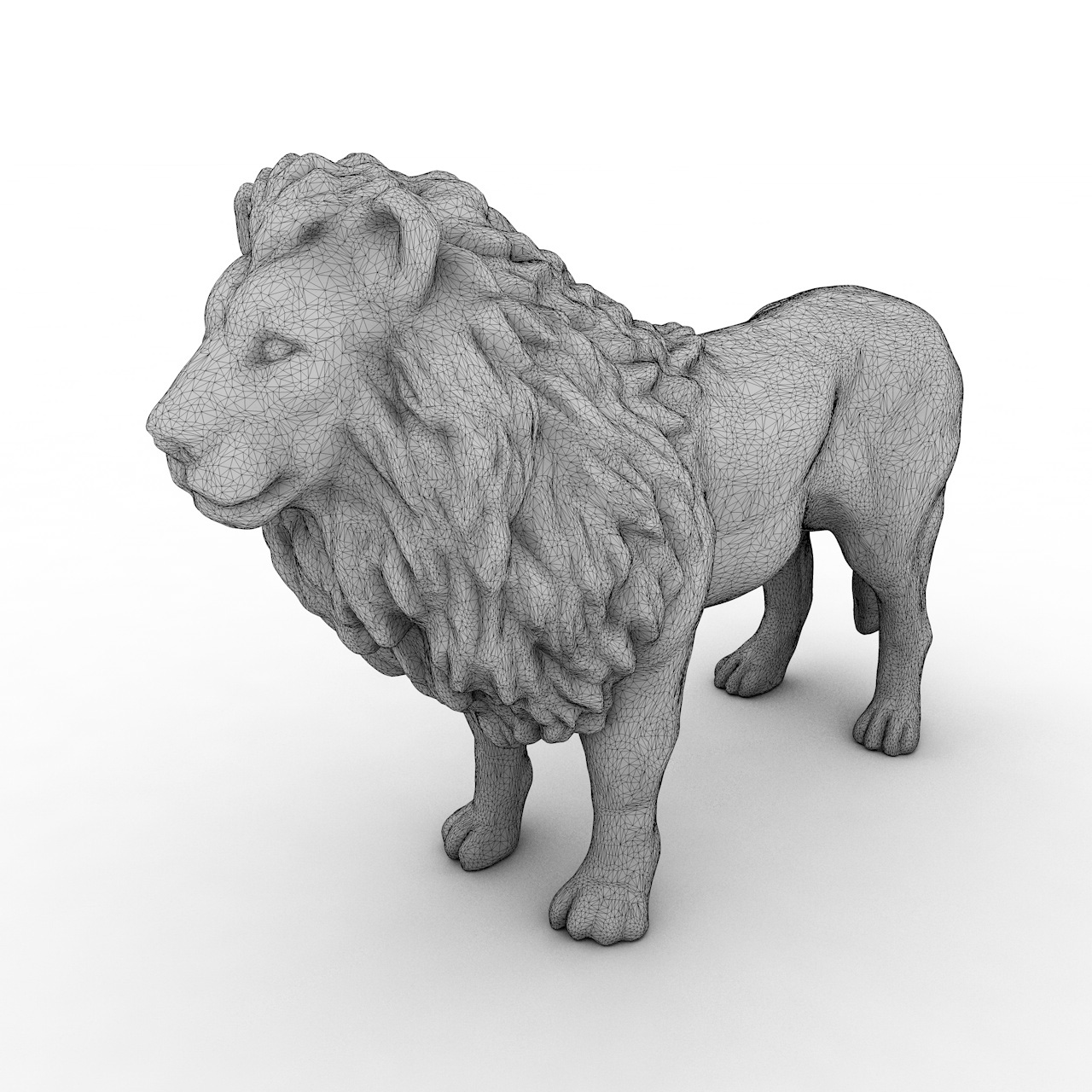 Modelo de impressão 3d do leão
