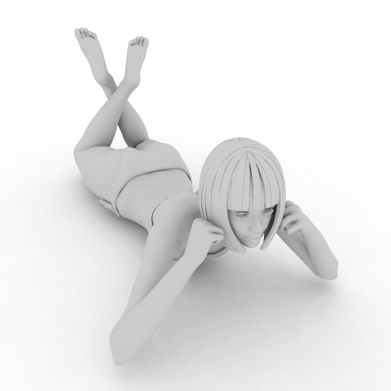 Sunbathing bikini girl 3d printing model