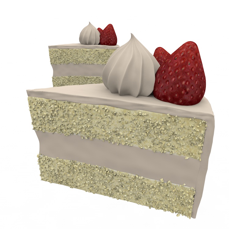 strawberry cake 3d model
