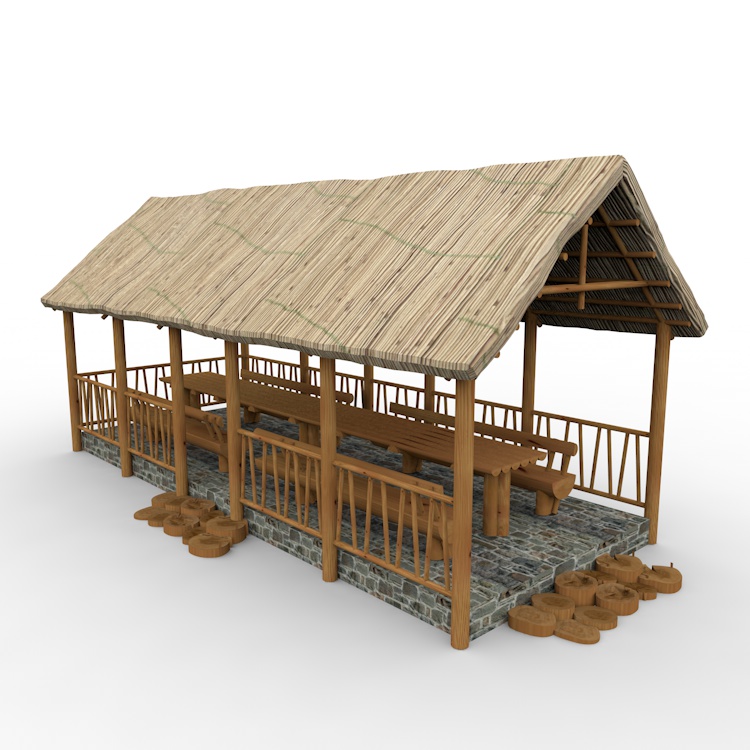 wood cabin building house 3d model
