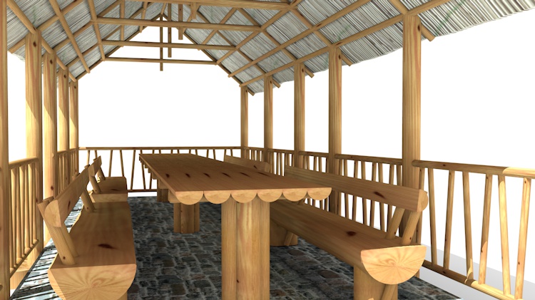 wood cabin building house 3d model