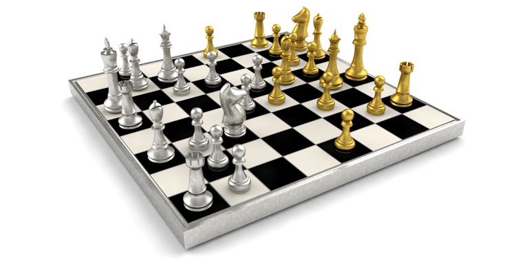 Metal Gold Silver Chess 3D Model