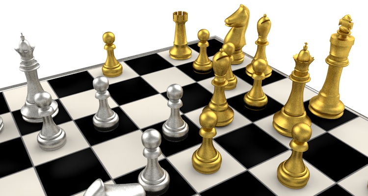 Metal Gold Silver Chess 3D Model