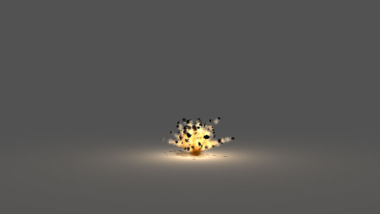 explosion bomb fire 3d blast Particle Animation Simulation maya