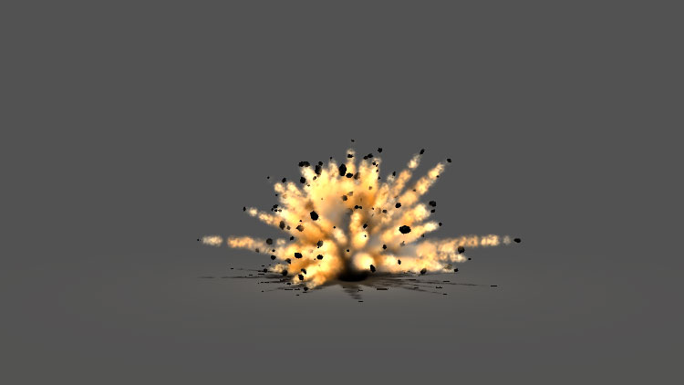 explosion bomb fire 3d blast Particle maya Animation Simulation