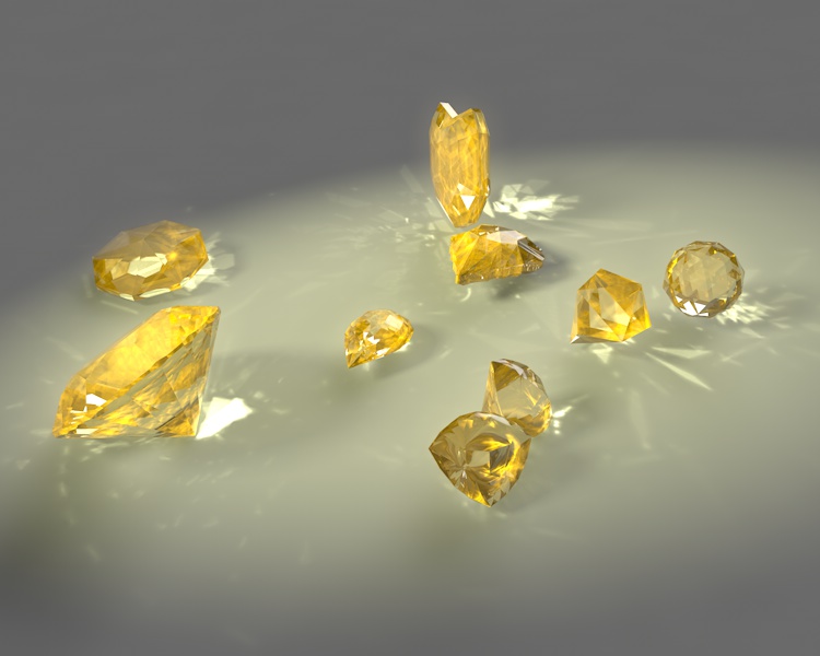 round brilliant pear trillion ball heart small topaz jewelry gems 3d Model set caustics dispersion