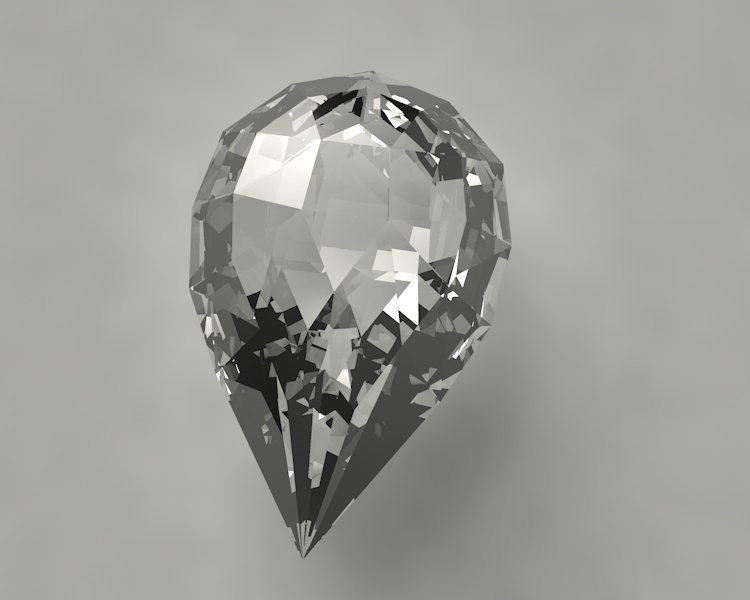 Jóia de diamantes de pera jóia jóia material modelo 3d