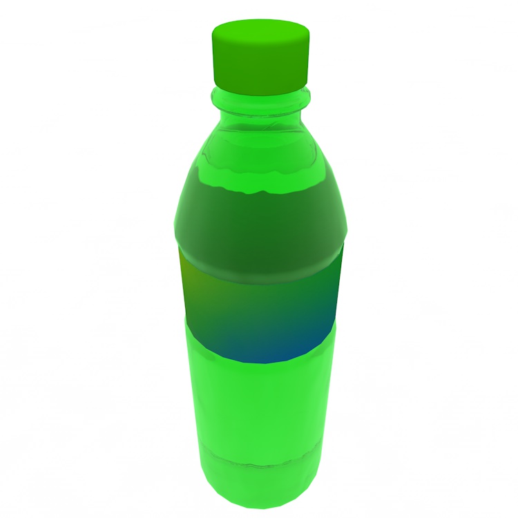 スプライトグリーンドリンクプラスチックボトル3Dモデル