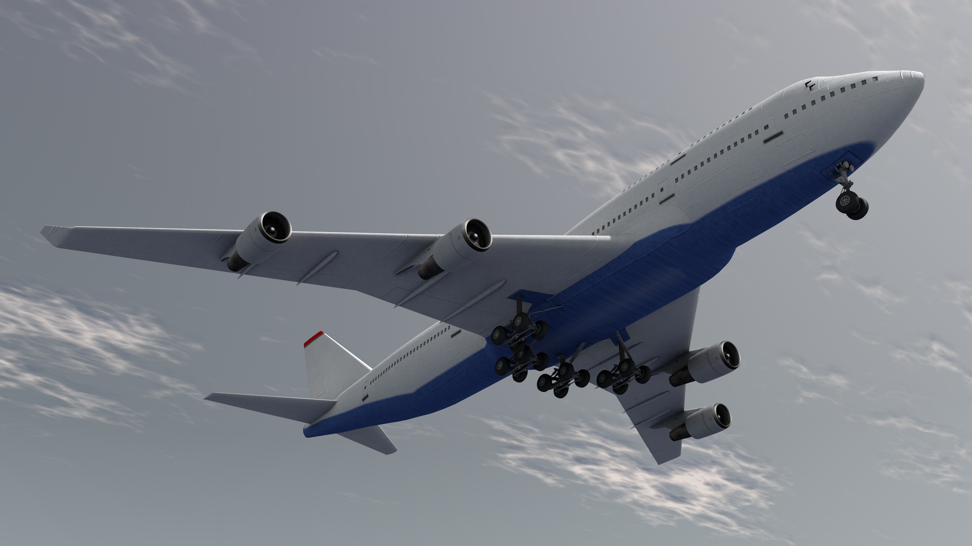 Uçak Boeing 747 3d model uçak
