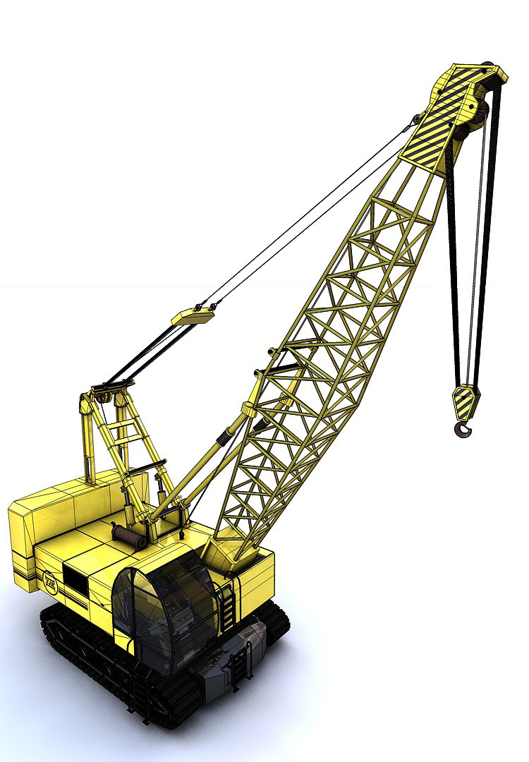 Construction Crawler Crane 3d model