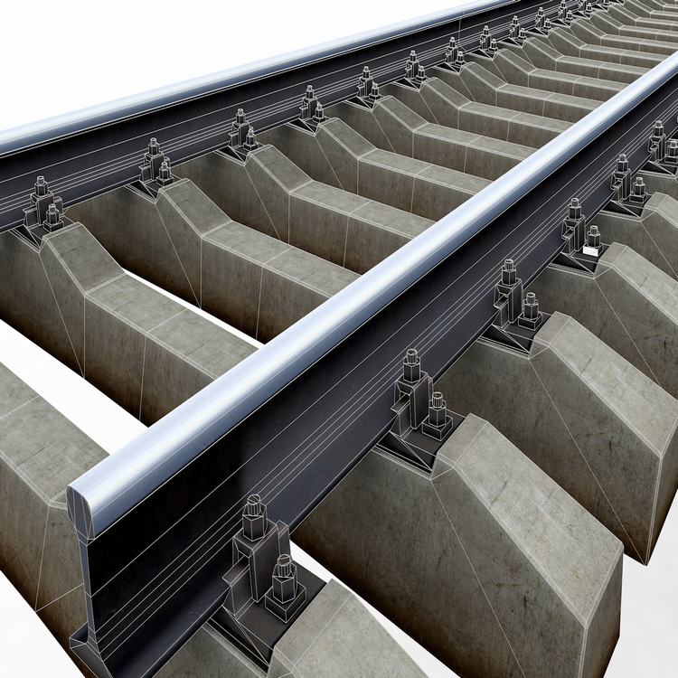 1524mm Rail Track Concrete 3d model