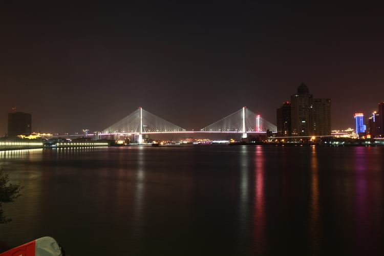 Puente Yangpu Nightscape Shadow Shanghai