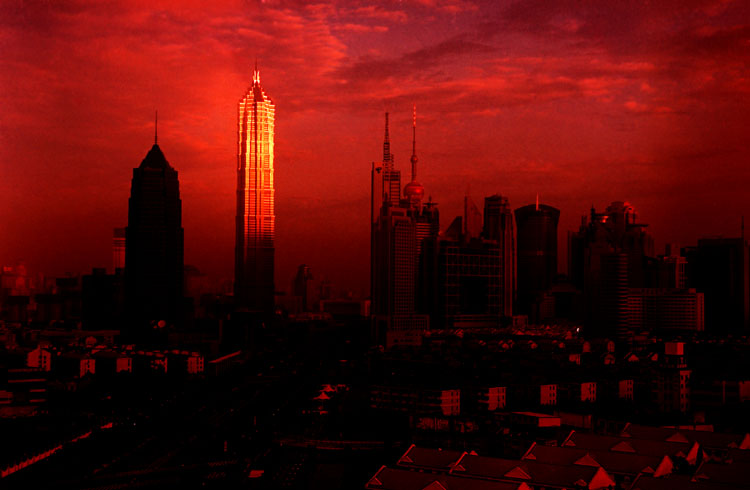 خونین شانگهای غروب جین مائو برج پر زرق و برق فروزش