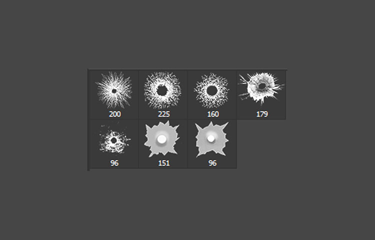 Bullet delik Ps Photoshop Fırçaları