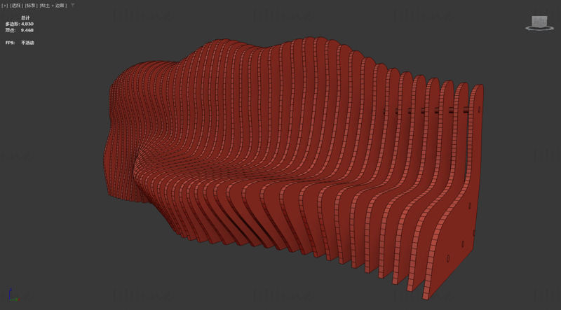 Modelo 3D de la silla Sea Wave