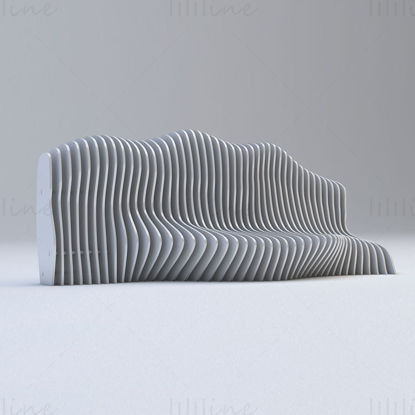 3D модель стула морской волны