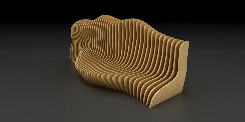 Wave Chair 3D Model (including carving files)