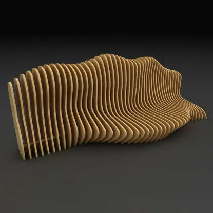 Wave Chair 3D Model (including carving files)