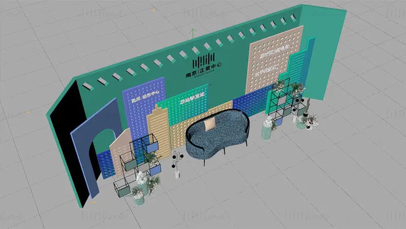 Коммерческая недвижимость городская тема 3D арт-сцена модель, цветной маркетинговый дизайн сцены, коммерческое искусство C4D двойной узел метро космическое искусство