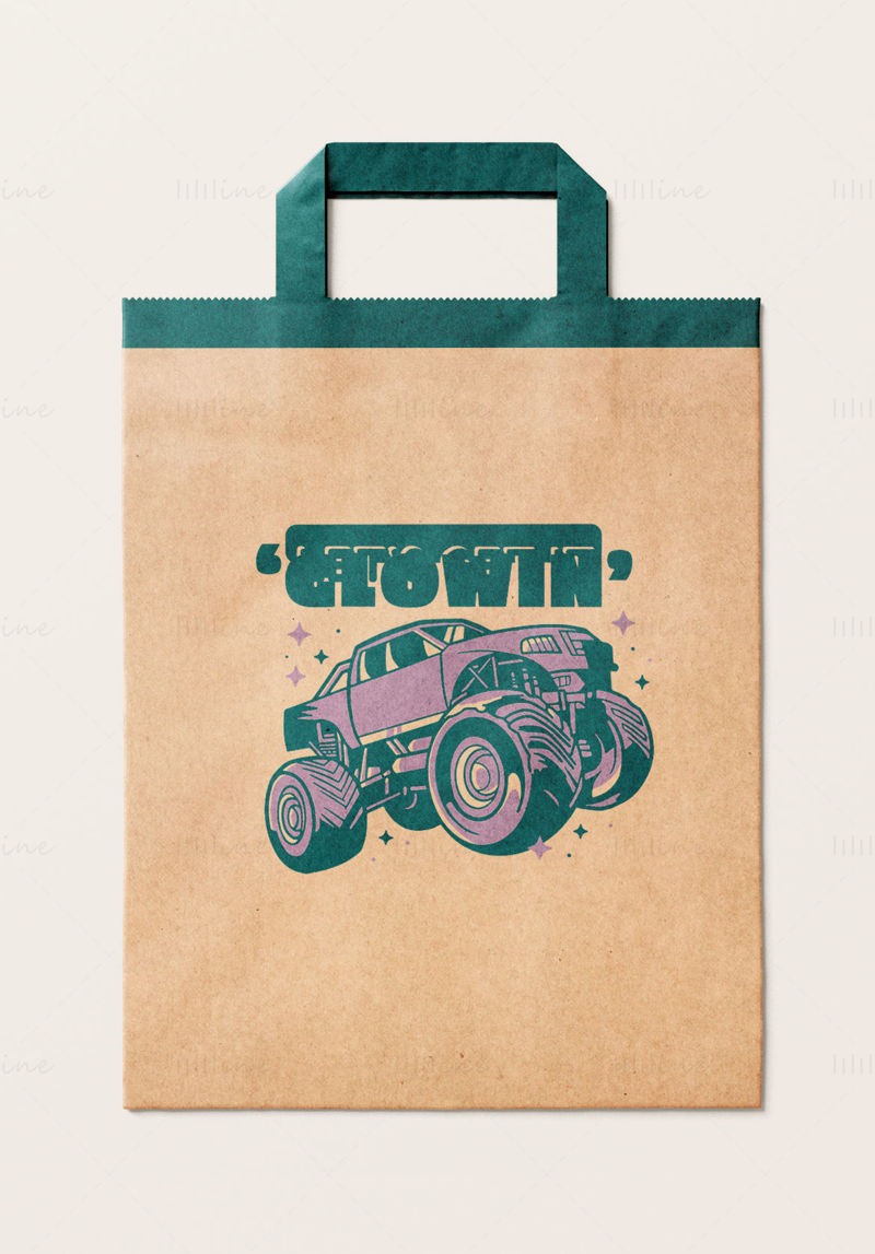 Pink Padfoot Monster Buggy Vector Illustration
