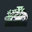 Vector Illustration of Hatchback Sports Car Racing Drifting at High Speed
