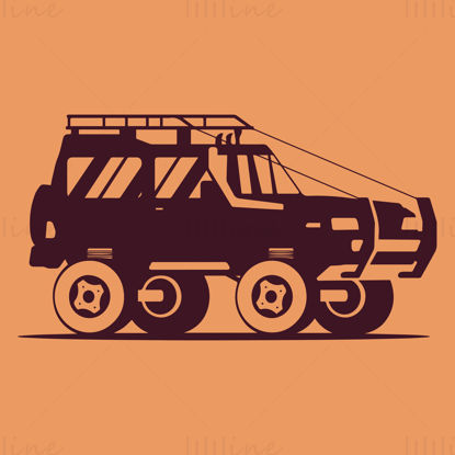 Padfoot monster off-road jeep vector illustration in flat style