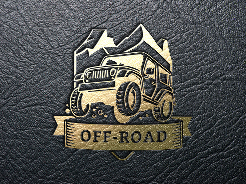 Blue Jeep SUV Badge Ilustrație vectorială