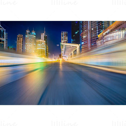 Cityscape photo asphalt road motion blur glare