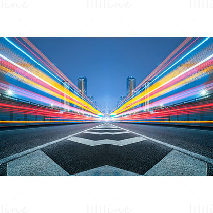 City highway traffic motion blur glare photo
