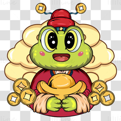 Lucky frog vector cartoon image design