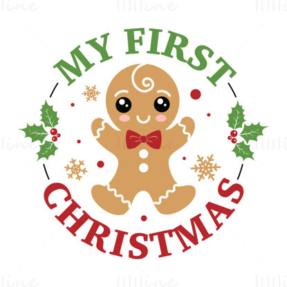 Christmas gingerbread boys holiday elements vector