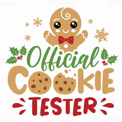 Christmas gingerbread man cookie snowflake costume pattern holiday element vector