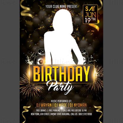 Birthday Party Premium Textured Poster Template