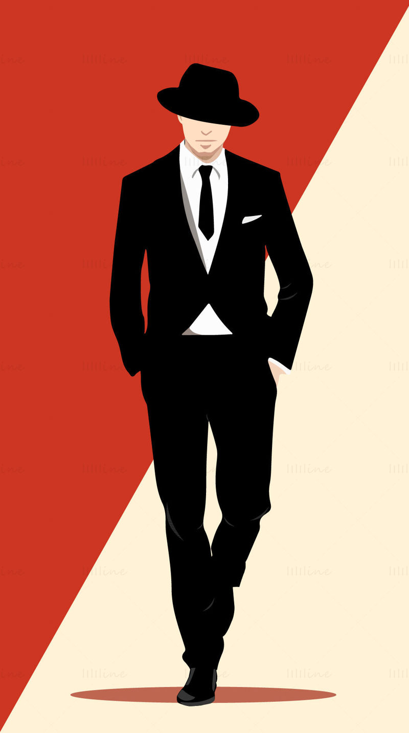 Suit men vector illustration