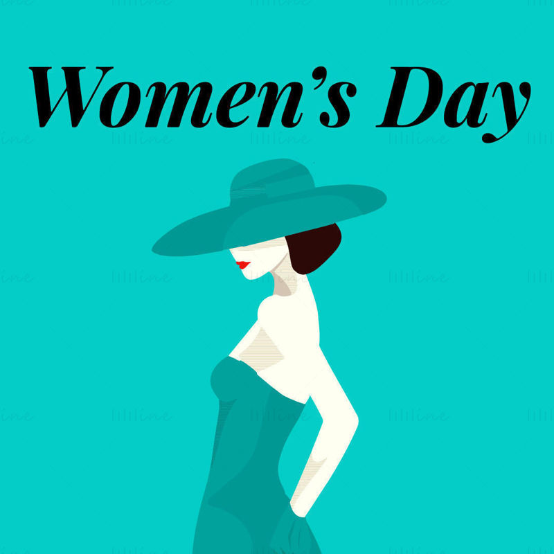 Ilustración del cartel del vector del día de la mujer