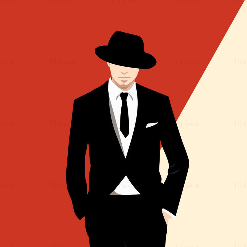 Suit men vector illustration