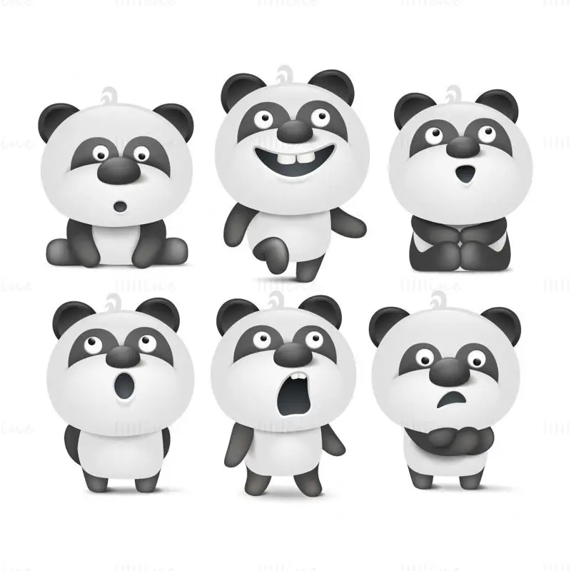 Vetor de ilustração de panda dos desenhos animados