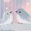 Two little birds illustration