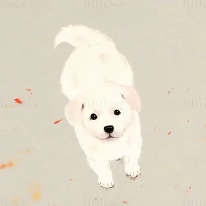 Ilustração de cachorro chamando um amigo