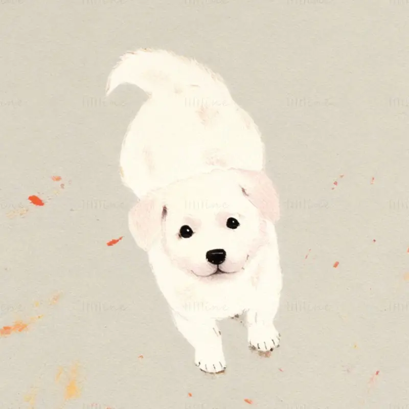 Illustration de chien appelant un ami