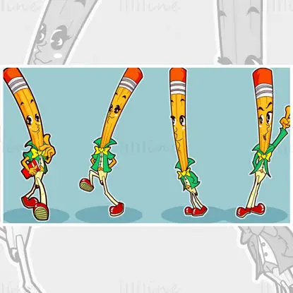Pencil cartoon character design (multiple designs)