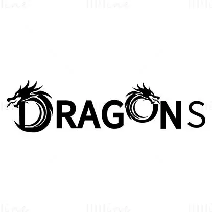 Dragon element font design pattern