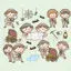 Outdoor summer camp adventure treasure vector design elements
